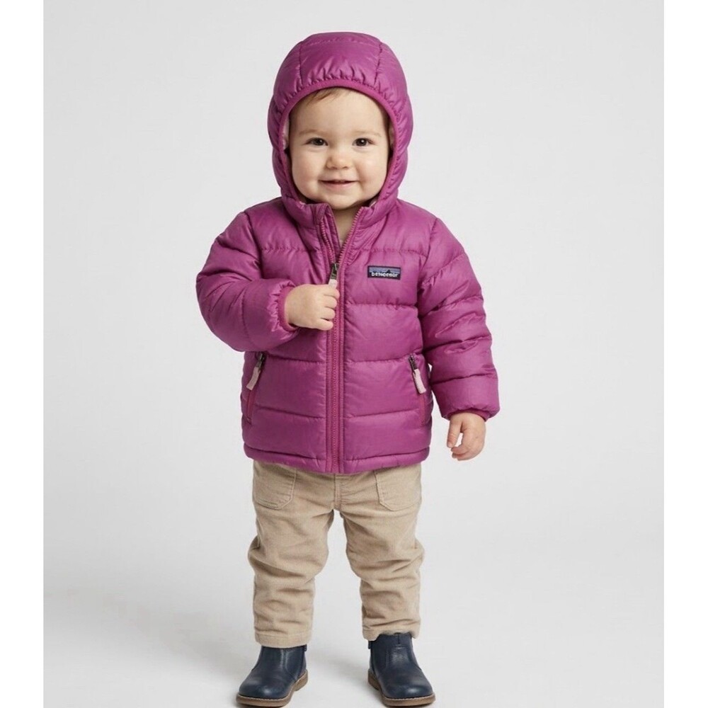 Patagonia Hi Loft Down Sweater Hoody Toddler Baby 12-18M Hooded Puffer Jacket
